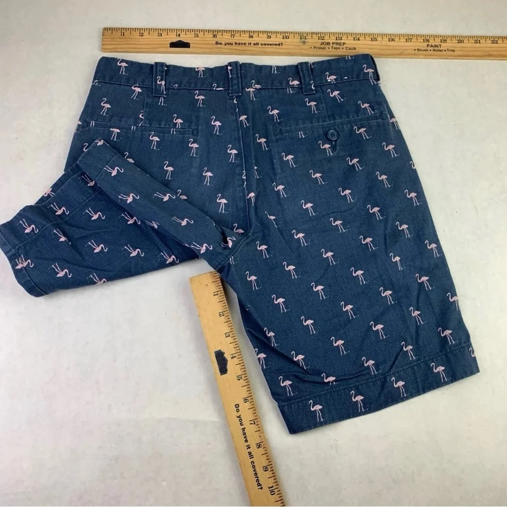 J. Crew Blue Flamingo Print Men's Shorts Size 29W